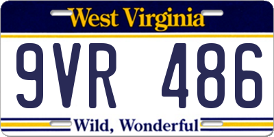 WV license plate 9VR486