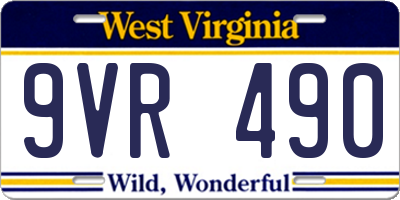 WV license plate 9VR490