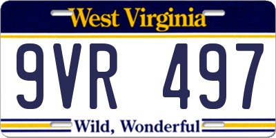 WV license plate 9VR497