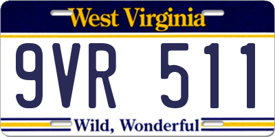 WV license plate 9VR511