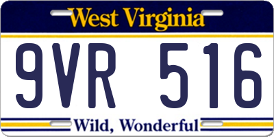 WV license plate 9VR516