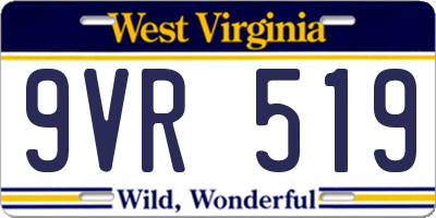 WV license plate 9VR519