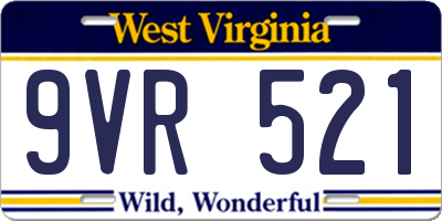 WV license plate 9VR521
