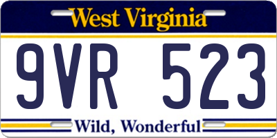 WV license plate 9VR523