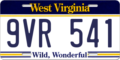 WV license plate 9VR541