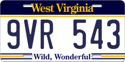 WV license plate 9VR543