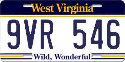 WV license plate 9VR546