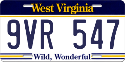 WV license plate 9VR547