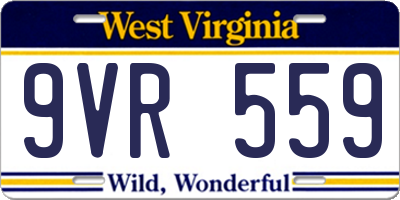 WV license plate 9VR559