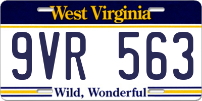 WV license plate 9VR563