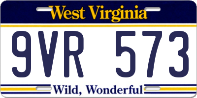 WV license plate 9VR573