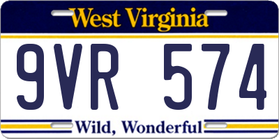 WV license plate 9VR574