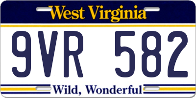 WV license plate 9VR582