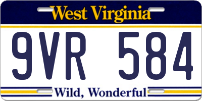 WV license plate 9VR584