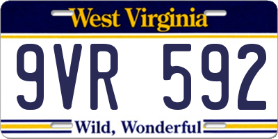 WV license plate 9VR592