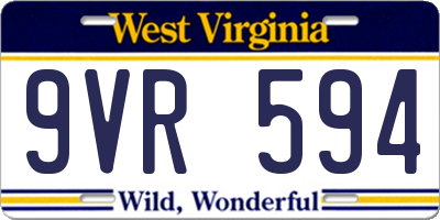 WV license plate 9VR594