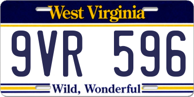 WV license plate 9VR596