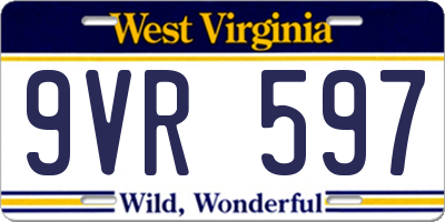 WV license plate 9VR597