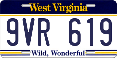WV license plate 9VR619