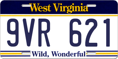WV license plate 9VR621