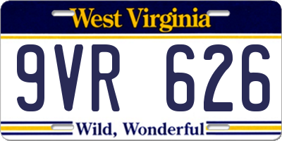 WV license plate 9VR626