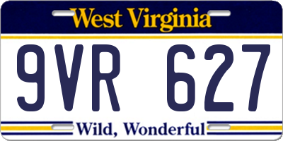 WV license plate 9VR627