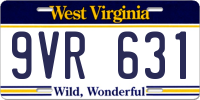 WV license plate 9VR631