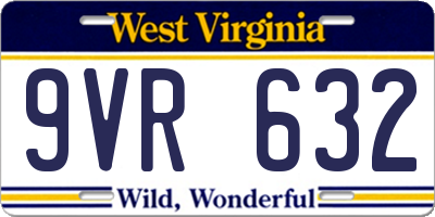 WV license plate 9VR632