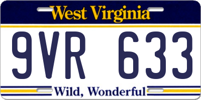 WV license plate 9VR633