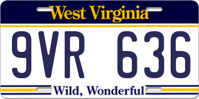 WV license plate 9VR636