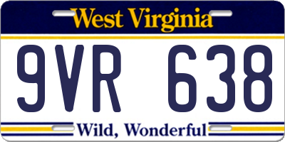 WV license plate 9VR638