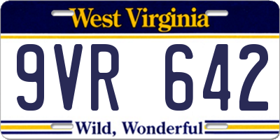 WV license plate 9VR642