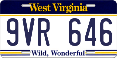 WV license plate 9VR646