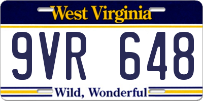 WV license plate 9VR648