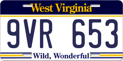 WV license plate 9VR653
