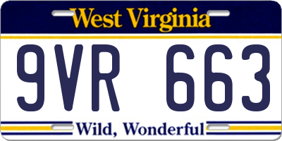 WV license plate 9VR663