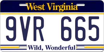 WV license plate 9VR665