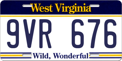 WV license plate 9VR676