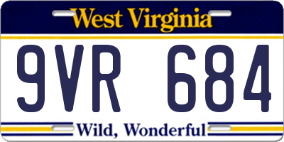 WV license plate 9VR684
