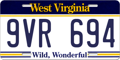 WV license plate 9VR694