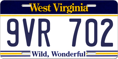 WV license plate 9VR702