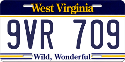 WV license plate 9VR709
