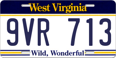 WV license plate 9VR713