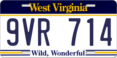 WV license plate 9VR714