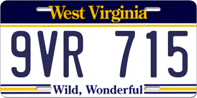 WV license plate 9VR715