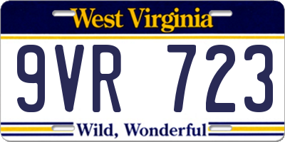 WV license plate 9VR723