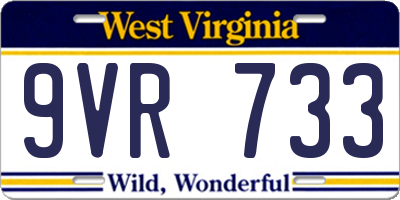 WV license plate 9VR733