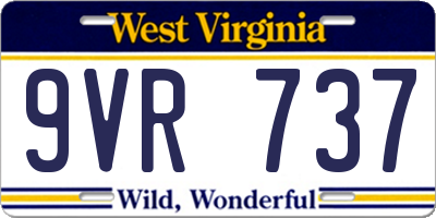 WV license plate 9VR737