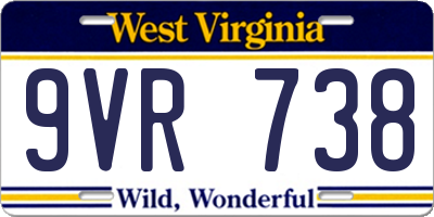 WV license plate 9VR738