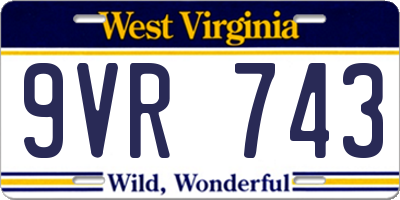 WV license plate 9VR743